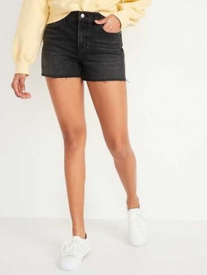 Pantalons Old Navy Black-Wash Cut-Off Boyfriend Shorts -- 3-inch inseam Femme Ember | 930-RLIHSO