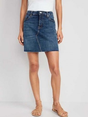 Pantalons Old Navy High-Waisted Button-Fly OG Droit Mini Cut-Off Jean Skirt Femme Saylor | 817-NEKQLI