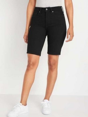 Pantalons Old Navy High-Waisted O.G. Droit Black-Wash Jean Shorts Femme Noir | 068-YQVXOH
