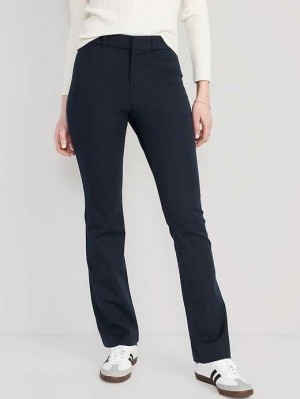 Pantalons Old Navy High-Waisted Pixie Flare Pants Femme Bleu Marine | 583-IPAGQK
