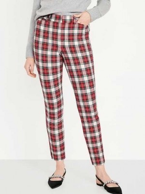 Pantalons Old Navy High-Waisted Pixie Mince Ankle Pants Femme Rouge | 476-YVZSWO