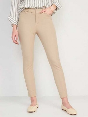 Pantalons Old Navy High-Waisted Pixie Mince Ankle Pants Femme Beige | 238-LSOPMT