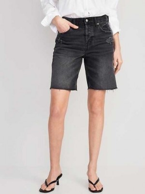 Pantalons Old Navy High-Waisted Slouchy Button-Fly Cut-Off Jean Shorts Femme Leni | 619-SVRTLM