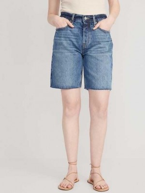Pantalons Old Navy High-Waisted Slouchy Button-Fly Cut-Off Jean Shorts Femme Lorraine | 913-DEKIFP