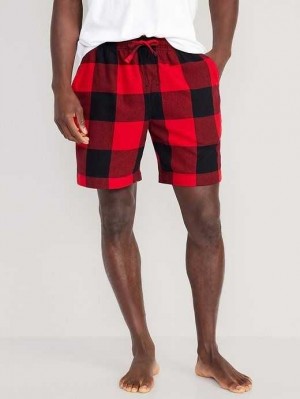Pantalons Old Navy Matching Flannel Pajama Shorts Homme Rouge | 587-WMSDUK