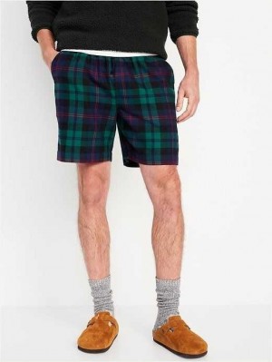 Pantalons Old Navy Matching Flannel Pajama Shorts Homme Noir | 298-JXLARH