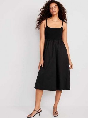 Peignoir Old Navy Fit & Flare Combination Midi Cami Robe Femme Noir | 845-HLUCND