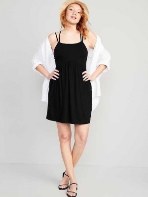 Peignoir Old Navy Fit & Flare Cross-Back Mini Cami Robe Femme Noir | 560-FOTCRD