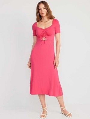 Peignoir Old Navy Fit & Flare Cutout-Front Midi Robe Femme Lady Guava | 936-UCHLQK