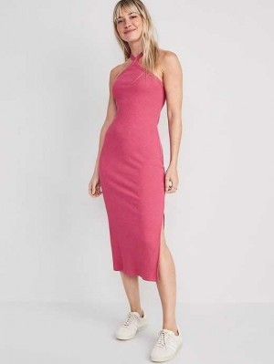 Peignoir Old Navy Fitted Rib-Knit Halter Midi Robe Femme Lotus Blossom | 792-UEVWPC
