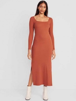 Peignoir Old Navy Fitted Rib-Knit Square-Neck Midi Robe Femme Umbria | 294-ZRJWYQ