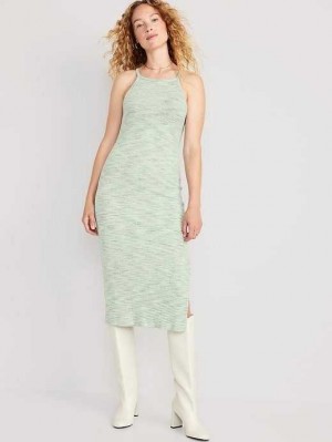 Peignoir Old Navy Fitted Sans Manches Rib-Knit Midi Robe Femme Briny Water | 532-LGWHOS