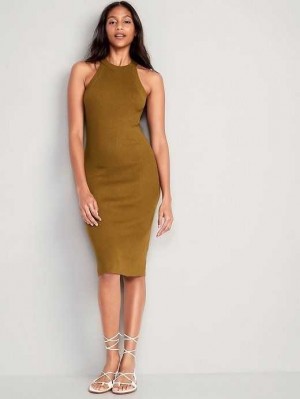 Peignoir Old Navy Fitted Sans Manches Rib-Knit Midi Pull Robe Femme Bourbon | 072-HXPEMN