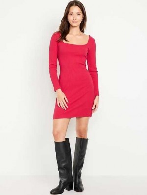 Peignoir Old Navy Fitted Square-Neck Mini Robe Femme Rouge | 132-YLFBSD