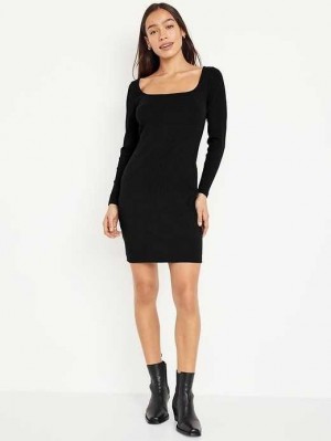 Peignoir Old Navy Fitted Square-Neck Mini Robe Femme Blackjack | 053-VKUSOH