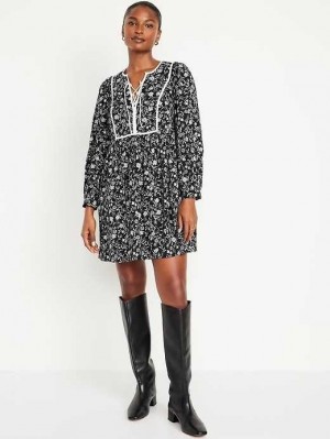 Peignoir Old Navy Long-Sleeve Boho Mini Robe Femme Noir | 031-BFCXEM