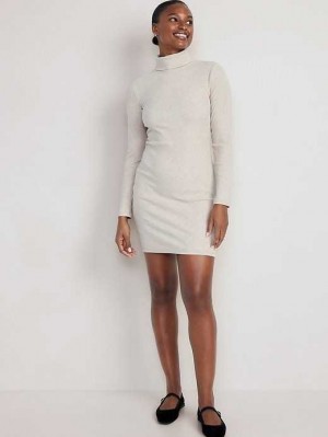 Peignoir Old Navy Long Sleeve Mock Neck Mini Robe Femme Beige | 317-SBVXNP