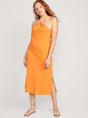 Peignoir Old Navy Slub-Knit Halter Midi Shift Robe Femme Wild Papaya | 248-FDQOEA