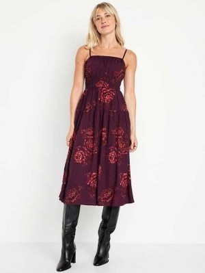 Peignoir Old Navy Taille-Defined Cami Midi Robe Femme Bordeaux | 285-LEICSJ