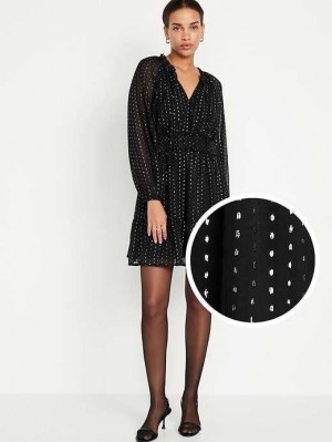 Peignoir Old Navy Taille-Defined Shine Mini Robe Femme Blackjack | 039-GXBYQA