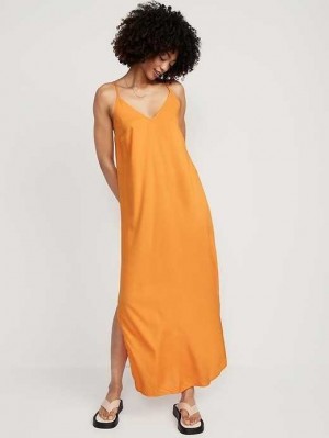 Peignoir Old Navy Tie-Back Maxi Slip Robe Femme Wild Papaya | 275-LARJOC