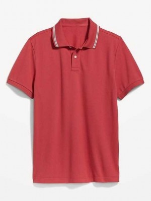 Polos Old Navy Tipped-Collar Classiche Fit Pique Polo Homme Rose | 086-LMNCTP
