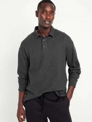 Polos Old Navy Waffle-Knit Polo Pull Homme Panther | 586-FQEWYD