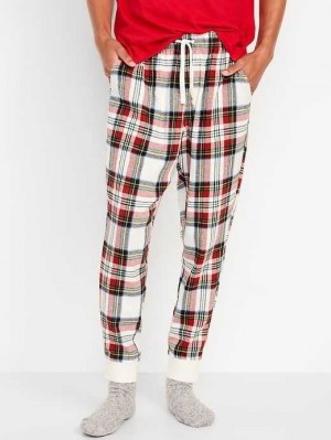 Pyjamas Old Navy Flannel Jogger Pajama Pants Homme Blanche | 627-HVIBTX