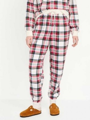 Pyjamas Old Navy High-Waisted Micro Fleece Pajama Jogger Pants Femme Blanche | 397-MQHOWP