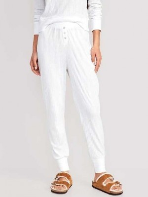 Pyjamas Old Navy High-Waisted Pajama Jogger Pants Femme Blanche | 726-AELVJF