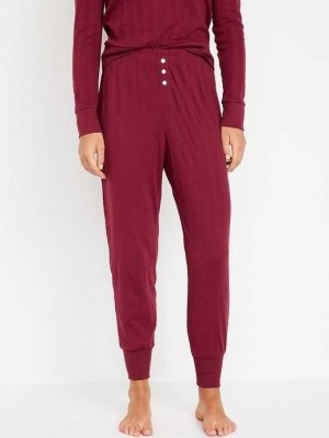 Pyjamas Old Navy High-Waisted Pajama Jogger Pants Femme Rouge Bordeaux | 047-CVFLQU