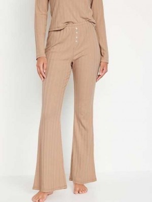 Pyjamas Old Navy High-Waisted Pointelle-Knit Flare Pajama Pants Femme Tiramisu | 510-XLBCUA