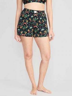 Pyjamas Old Navy High-Waisted Printed Poplin Pajama Shorts Femme Banana Print | 654-PDFVJL