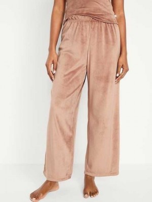 Pyjamas Old Navy High-Waisted Velour Pajama Pants Femme Cocoa Fawn | 206-QNKSDC