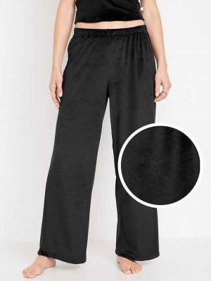 Pyjamas Old Navy High-Waisted Velour Pajama Pants Femme Noir | 097-HPLNJC