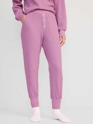 Pyjamas Old Navy High-Waisted Waffle-Knit Pajama Jogger Pants Femme Violette | 248-GDRPBS
