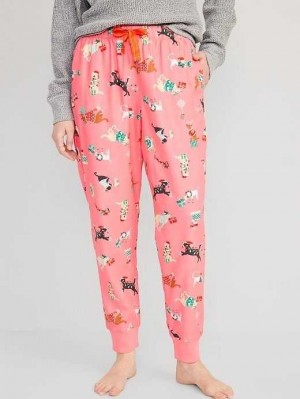 Pyjamas Old Navy Matching Flannel Jogger Pajama Pants Femme Rose | 516-ETQHLS
