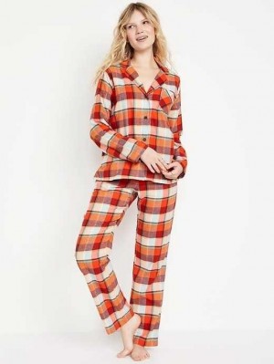 Pyjamas Old Navy Matching Flannel Pajama Set Femme Rouge | 296-FTJLHY