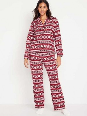 Pyjamas Old Navy Matching Flannel Pajama Set Femme Rouge | 916-MAWKGJ