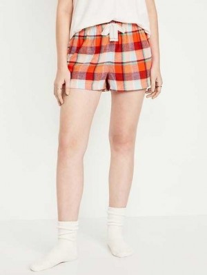 Pyjamas Old Navy Matching Flannel Pajama Shorts Femme Rouge | 105-XUDNMG
