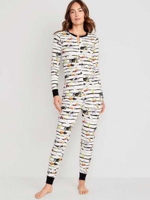 Pyjamas Old Navy Matching Halloween One-Piece Pajamas Femme Mummy Treats | 642-RAMDHK