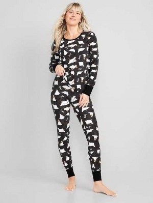 Pyjamas Old Navy Matching Halloween Print Pajama Set Femme Fur Boo-Boo's | 879-YREUJT