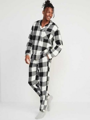 Pyjamas Old Navy Matching Plaid Flannel Pajama Set Homme Noir | 502-IQEFUL