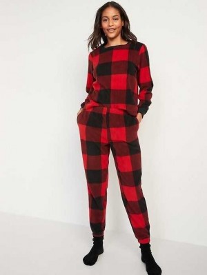 Pyjamas Old Navy Matching Printed Microfleece Pajama Set Femme Rouge | 572-VNHEKD