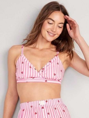 Pyjamas Old Navy Matching Printed Smocked Bralette Top Femme Strawberry Jammin | 784-OSZXBQ