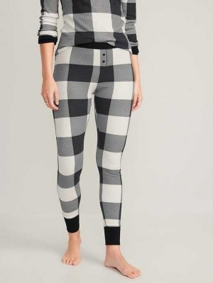 Pyjamas Old Navy Matching Printed Thermal-Knit Pajama Leggings Femme Noir | 895-MJVIBT