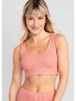 Pyjamas Old Navy Pointelle-Knit Bralette Top Femme Corail | 458-RENUKB
