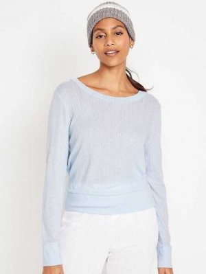 Pyjamas Old Navy Pointelle-Knit Cropped Pajama Top Femme Rock Pool | 971-IUYSNR