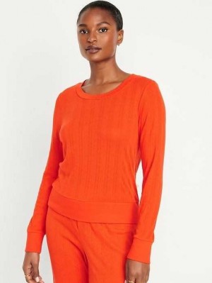 Pyjamas Old Navy Pointelle-Knit Cropped Pajama Top Femme Hot Tamale | 613-WLJYMN