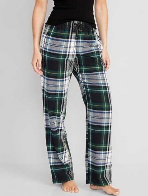 Pyjamas Old Navy Printed Flannel Pajama Pants Femme Vert | 619-PQMNKT